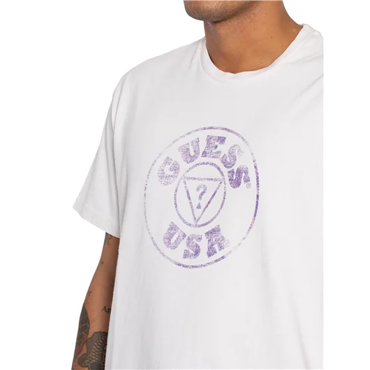 GUESS USA T-SHIRT GIROCOLLO IN COTONE