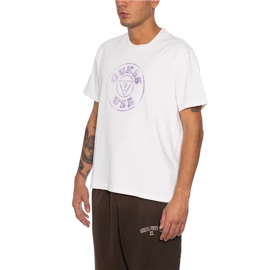 GUESS USA T-SHIRT GIROCOLLO IN COTONE