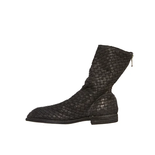 GUIDI STIVALE IN PELLE INTRECCIATA