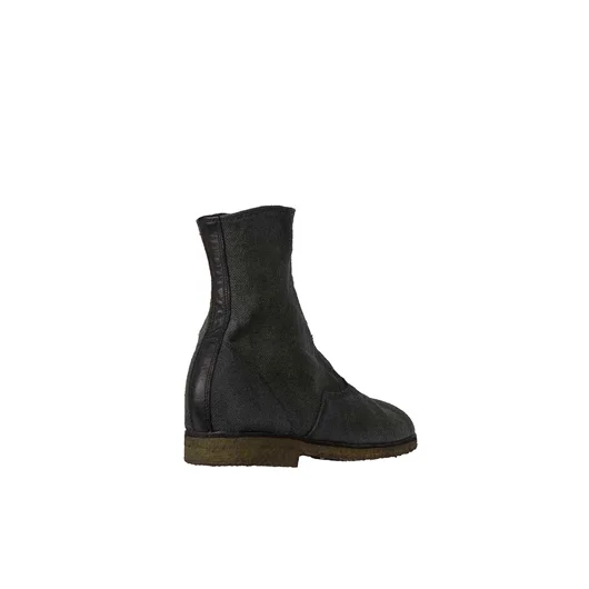 GUIDI STIVALETTO IN LINO CON ZIP FRONTALE