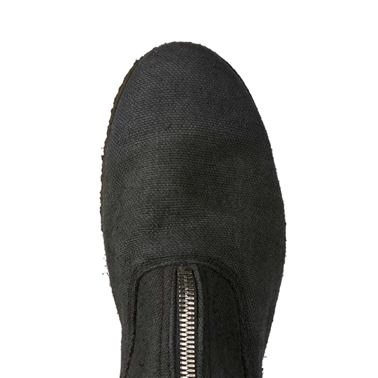 GUIDI STIVALETTO IN LINO CON ZIP FRONTALE