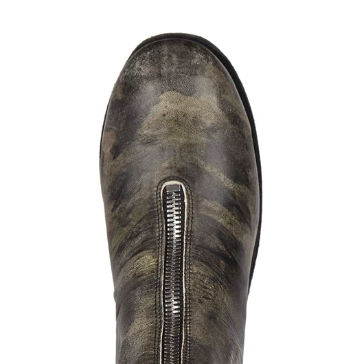 GUIDI STIVALETTO IN PELLE CON ZIP FRONTALE