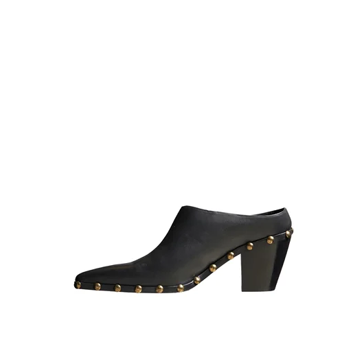 ILIO SMERALDO SABOT IN PELLE CON BORCHIE