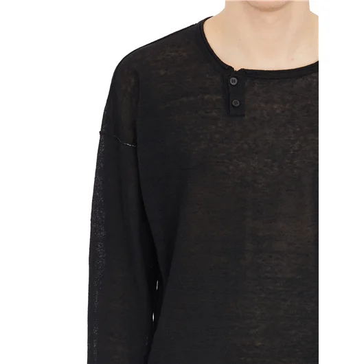 ISABEL BENENATO MAGLIA GIROCOLLO IN LINO