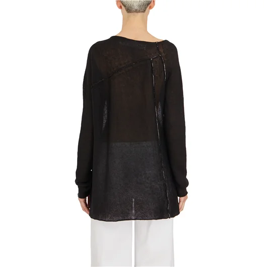 ISABEL BENENATO MAGLIA GIROCOLLO IN LINO