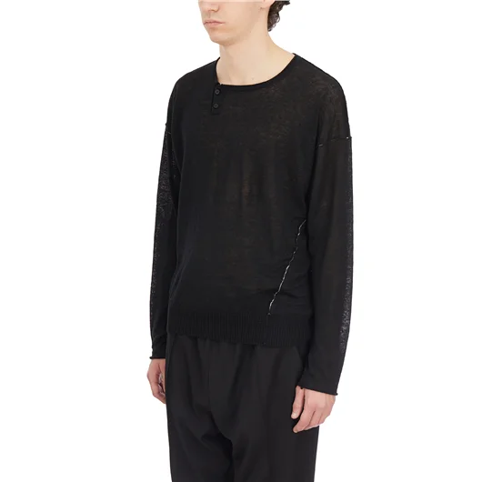 ISABEL BENENATO MAGLIA GIROCOLLO IN LINO