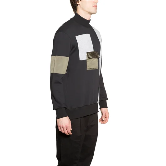 LETASCA FELPA PATCHWORK COLLO ALTO