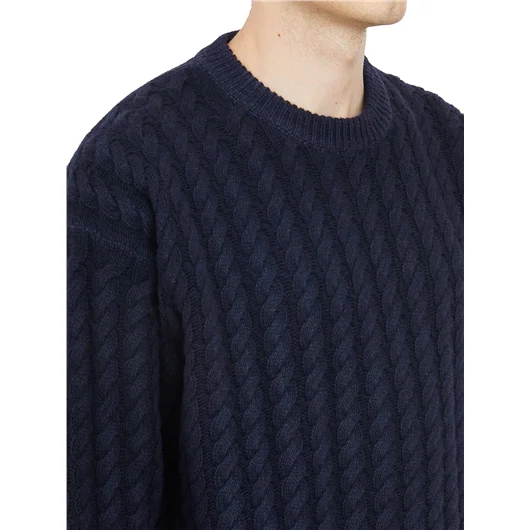 MAGLIONE A TRECCIA GIROCOLLO