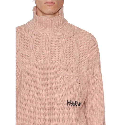MARNI MAGLIONE IN LANA VERGINE CON FONDO EFFETTO ROVINATO