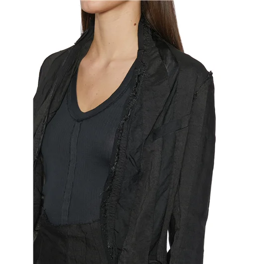 MARC LE BIHAN GIACCA IN LINO A COLLO ALTO