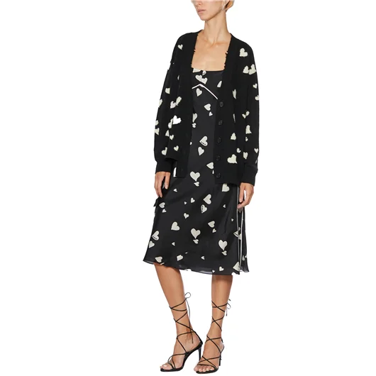 MARNI ABITO IN SETA BUNCH OF HEARTS