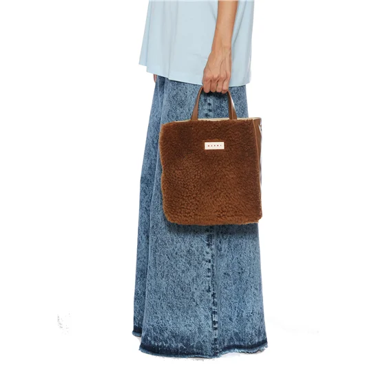 MARNI BORSA SHOPPING CON PELO