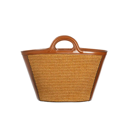 MARNI BORSA TROPICALIA PICCOLA IN PELLE E RAFIA