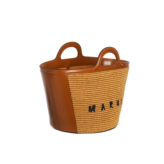 MARNI BORSA TROPICALIA PICCOLA IN PELLE E RAFIA
