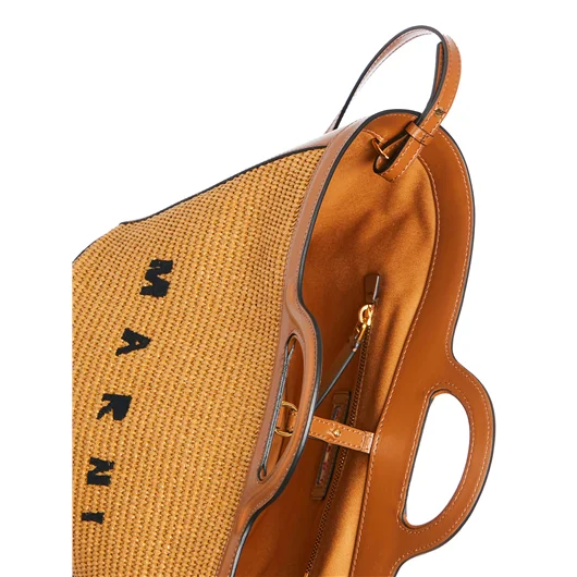 MARNI BORSA TROPICALIA PICCOLA IN PELLE E RAFIA