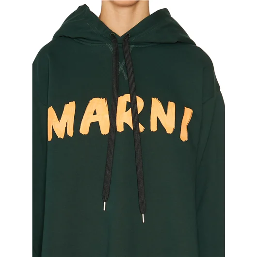 MARNI FELPA LOGO CON CAPPUCCIO