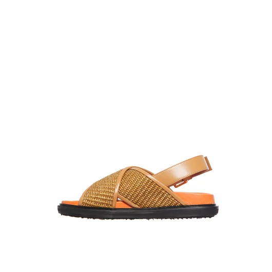 MARNI SANDALI IN RAFIA E PELLE