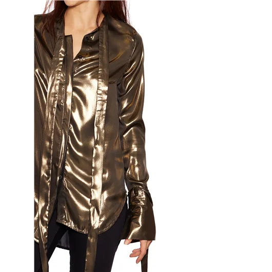 MASNADA CAMICIA IN LAME CON SCIARPA