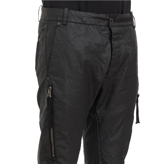 MASNADA PANTALONE IN LINO SPALMATO