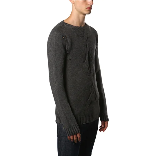 MD75 MAGLIA IN LANA GIROCOLLO CON TRECCIA