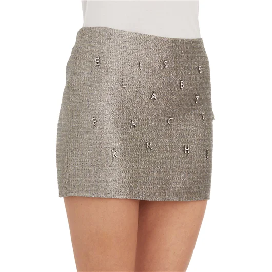 ELISABETTA FRANCHI MINIGONNA CON LETTERING DI STRASS