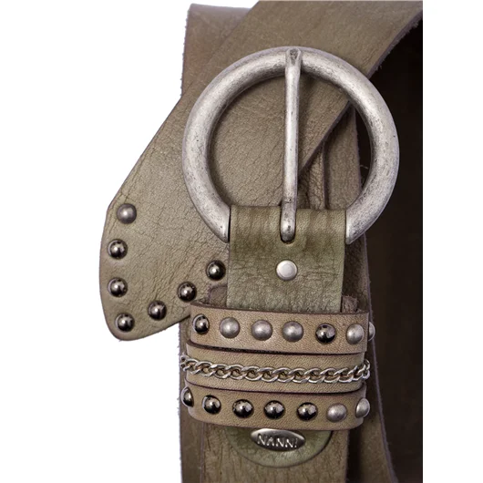 NANNI CINTURA IN PELLE E METALLO 4,00 CM