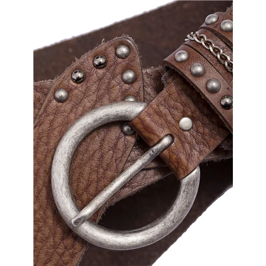 NANNI CINTURA IN PELLE E METALLO 4,00 CM