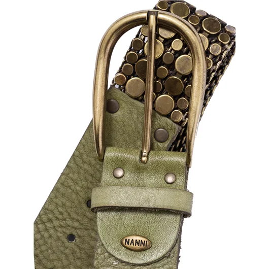 NANNI CINTURA IN PELLE E METALLO 4,00 CM