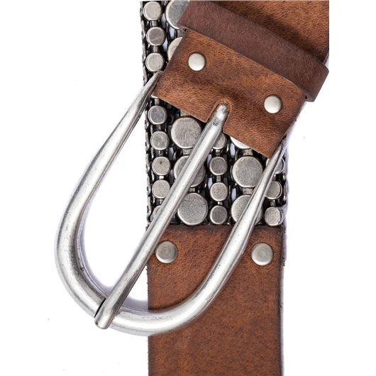 NANNI CINTURA IN PELLE E METALLO 4,00 CM