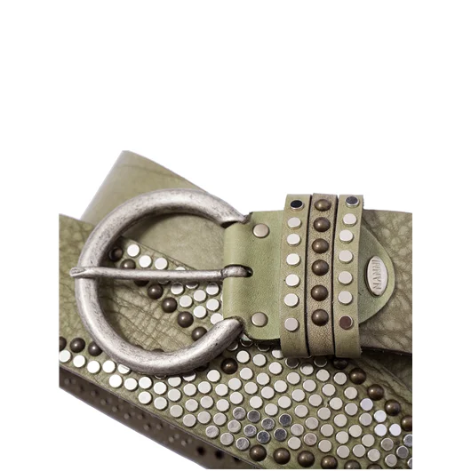 NANNI CINTURA IN PELLE E METALLO 5,00 CM