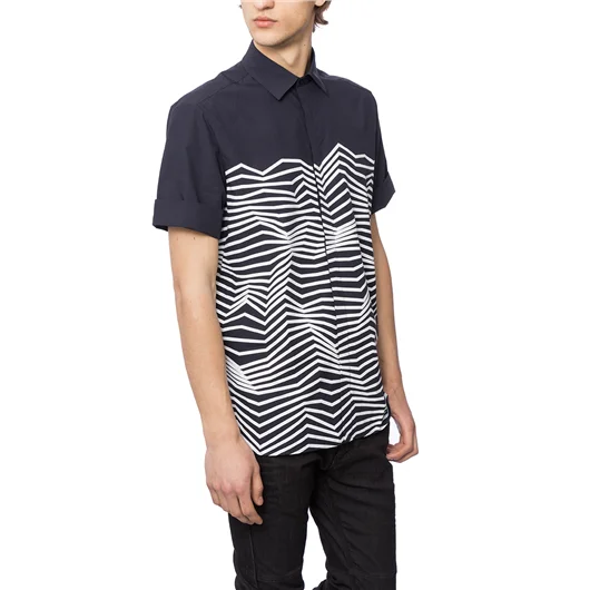 NEIL BARRETT CAMICIA IN COTONE CON STAMPA