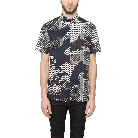 NEIL BARRETT CAMICIA IN COTONE STAMPATA