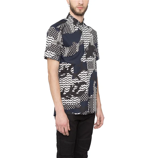 NEIL BARRETT CAMICIA IN COTONE STAMPATA