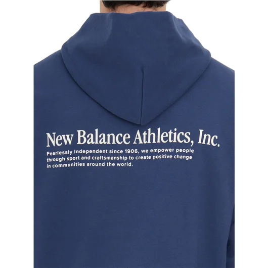 NEW BALANCE FELPA CON CAPPUCCIO IN COTONE