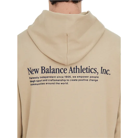 NEW BALANCE FELPA CON CAPPUCCIO IN COTONE