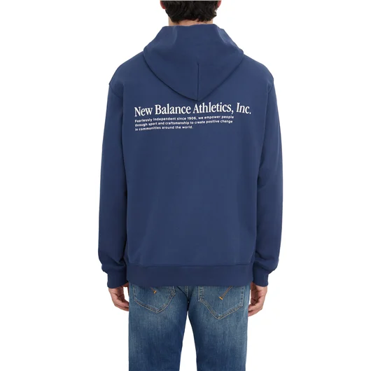 NEW BALANCE FELPA CON CAPPUCCIO IN COTONE