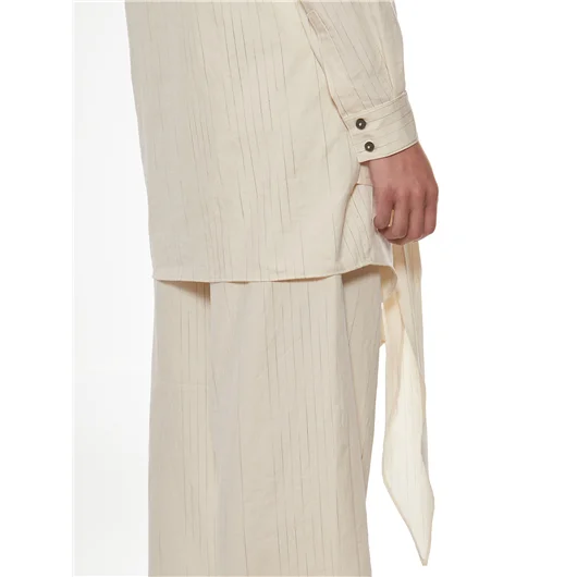 NOSTRASANTISSIMA CAMICIA OVERSIZE IN COTONE E LINO