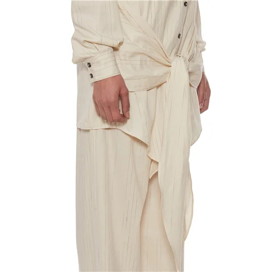 NOSTRASANTISSIMA CAMICIA OVERSIZE IN COTONE E LINO