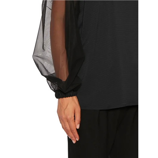 NOSTRASANTISSIMA CAMICIA RAGLAN IN SETA E TULLE