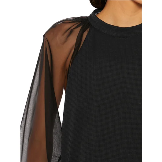 NOSTRASANTISSIMA CAMICIA RAGLAN IN SETA E TULLE