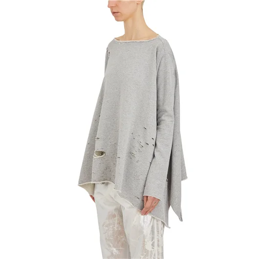 NOSTRASANTISSIMA FELPA IN COTONE DESTROYED