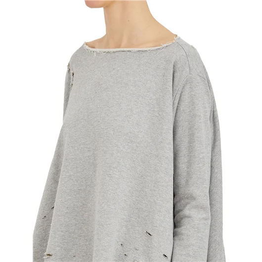 NOSTRASANTISSIMA FELPA IN COTONE DESTROYED