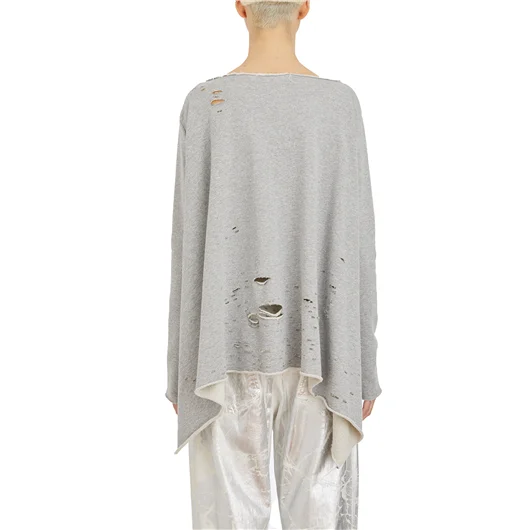 NOSTRASANTISSIMA FELPA IN COTONE DESTROYED