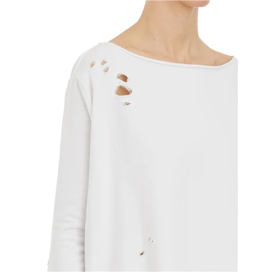 NOSTRASANTISSIMA FELPA IN COTONE DESTROYED