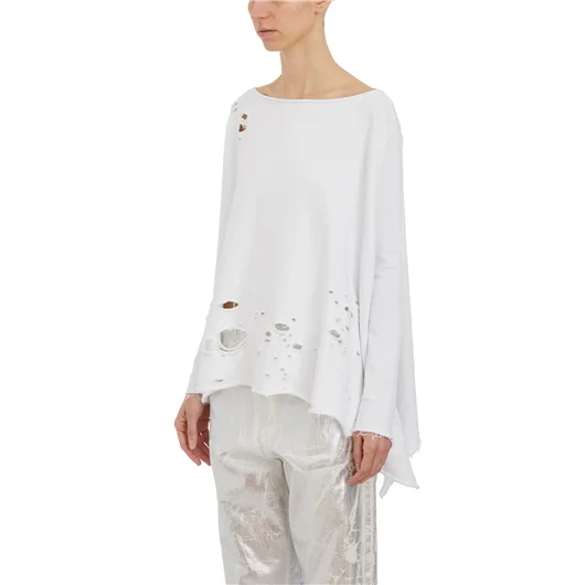 NOSTRASANTISSIMA FELPA IN COTONE DESTROYED