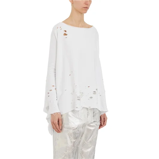 NOSTRASANTISSIMA FELPA IN COTONE DESTROYED