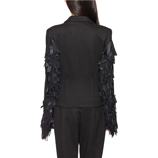 NOSTRASANTISSIMA GIACCA IN VISCOSA CON FRANGE