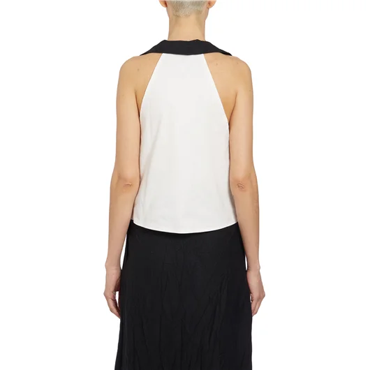 NOSTRASANTISSIMA GILET IN LINO CON REVER