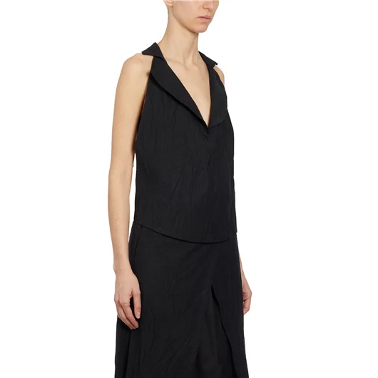 NOSTRASANTISSIMA GILET IN LINO CON REVER