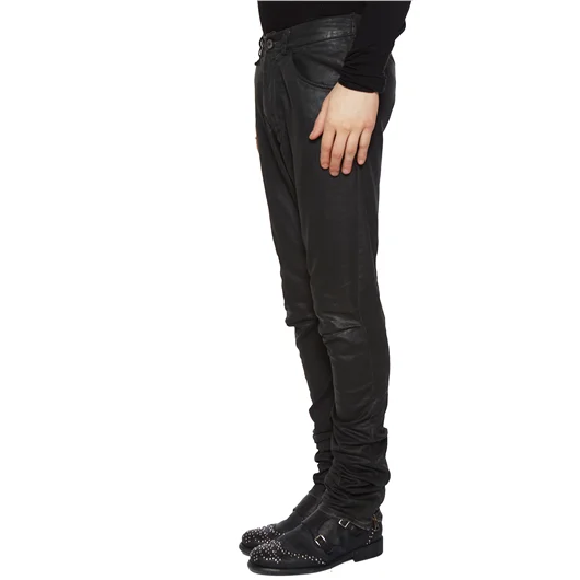 NOSTRASANTISSIMA PANTALONE IN DENIM SLIM SPALMATO